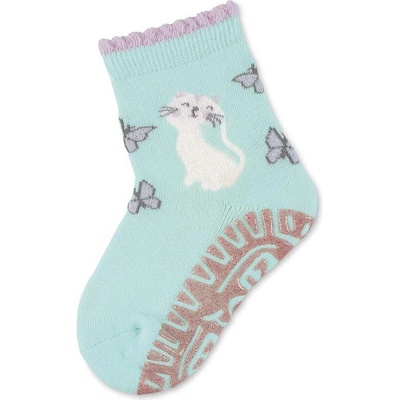 Sterntaler Чорапи със силикон, коте, мента, Sterntaler