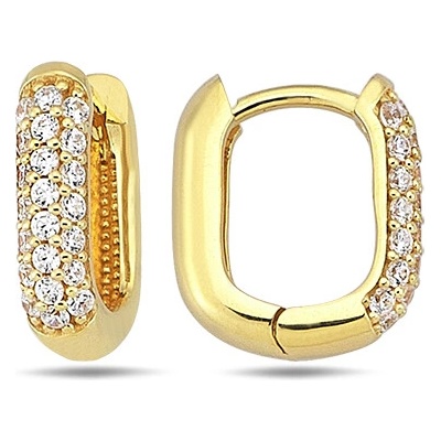 Lillian Vassago zlaté kroužkové náušnice se zirkony LLV98-GER093