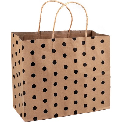 Prima-obchod Papírová taška s puntíky 31x25 cm, barva 1 hnědá přírodní