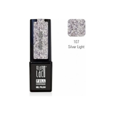 GlamLac Gel lak stříbrný - 107 Silver Light 6 ml