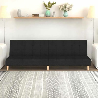 vidaXL 2místná rozkládací pohovka černá textil 11461.375756