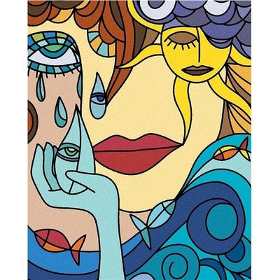 Zuty Malování Podle Čísel Abstraktní Oči 80 x 100 Cm Plátno