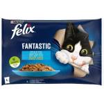 FELIX Fantastic® грил в желе с вкус на сьомга мултиопаковка за котки 4x85g
