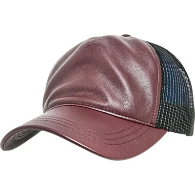 Flexfit Leather Trucker maroon/blk