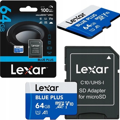 Lexar microSDHC Blue Plus 64GB LMSBLPL064G-BNANG