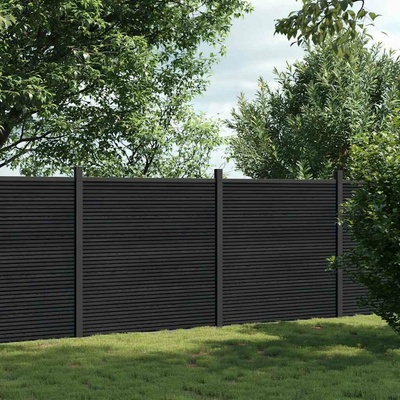vidaXL Plotový dílec šedý 353 x 186 cm WPC
