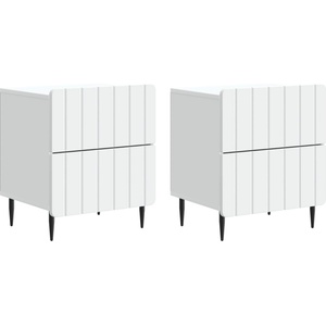 vidaXL Нощен шкаф 2 бр. Бяло 43 x 34, 5 x 49, 5 см Инженерна дървесина (894296)