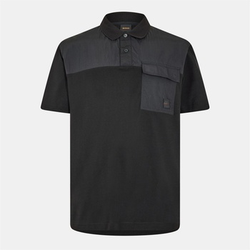 Boss Men's Panel Short-Sleeve Polo - Black
