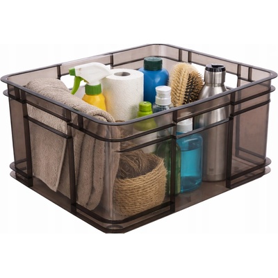 Keeeper Úložný box pre domácnosť aj dielňu, BRUNO XL 28 l 43 x 35 x 24 cm, dymový