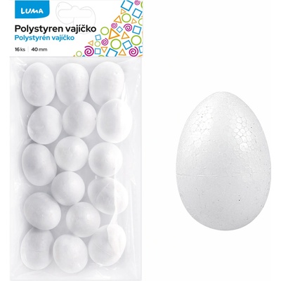 LUMA Polystyrenové vajíčka 40mm, 16ks