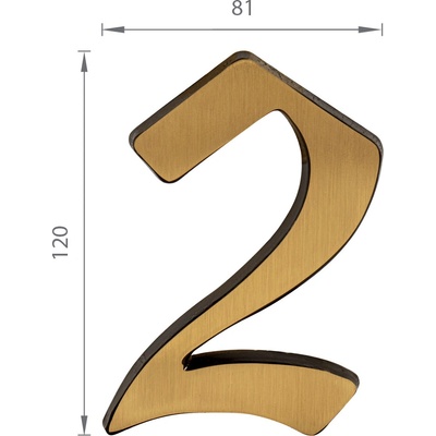 SS - DOMOVÁ ČÍSLICA "2" - 120 mm BRM.LL - bronz matný | MP-KOVANIA.sk