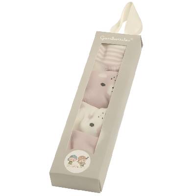 Бебешки чорапи Gamberritos - 0-3 м, розови, 4 броя (108544)