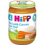 Hipp Био ястие Hipp - Ориз, моркови и телешко, 190 g (6143) - ozone