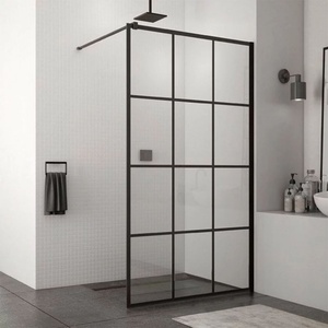 SanSwiss Параван за душ кабина SanSwiss Easy STR4P Loft 75 матово черно 80x200 см 8 мм закалено стъкло (STR4P0800675)