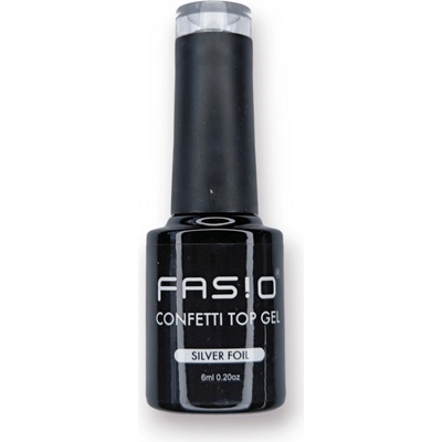 Fasio confetti top gel silver foil 6 ml