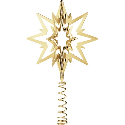 Georg Jensen Pozlacená vánoční ozdoba špice na stromeček Star Small, zlatá barva, kov