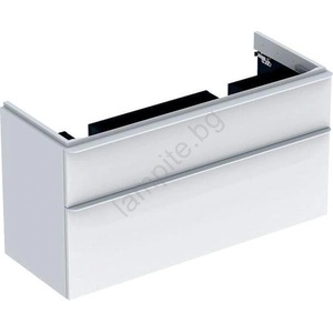 Geberit 500.356. 00.1-Шкаф за баня под двойна мивка Smyle Square 61, 7x118, 4 cm бял (GB0101)