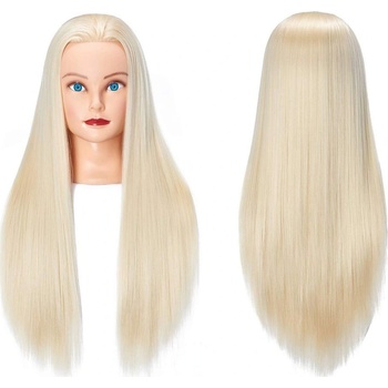 Korbi Kadernícky tréning hlavy, blond vlasy 70 cm, make-up
