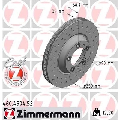 Brzdový kotúč ZIMMERMANN 460.4504.52