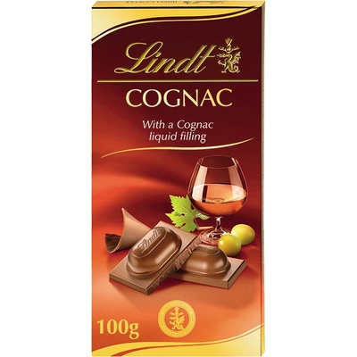 Lindt mliečna čokoláda s náplňou s koňakom 100 g