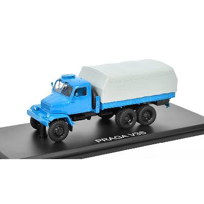 1962 Camion Plateau Praga V3S 6WD Avec Toile Grise/Bleue 1:43 IXO Models TRUD005
