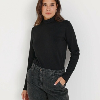 Blancheporte Moltonové hrejivé tričko so stojačikom čierna