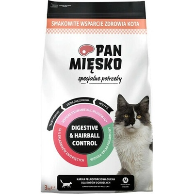 PAN MIĘSKO Digestive & Hairball Control Turkey 3 kg