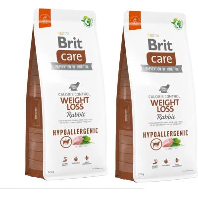 Brit CARE Хипоалергенна храна за кучета за отслабване с заешко месо 2x12кг