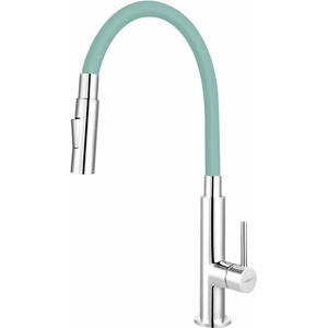 FERRO Кухненски смесител Ferro Zumba Slim 2F, ментов цвят с гъвкав чучур (BZA43M)