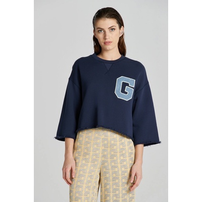 Gant G-Badge Cropped SS C-Neck Sweat Classic Blue