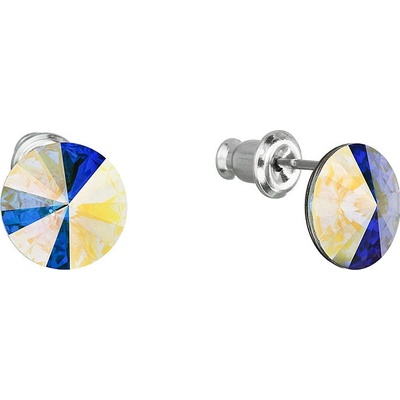 Evolution Group náušnice bižutéria so Swarovski kryštálmi biele okrúhle 51037.1 AB