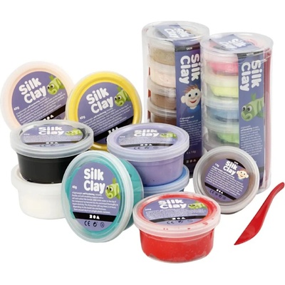 Creativ Company Set Plastilina 22 Tubs Silk Clay Assorted Colours (78817)