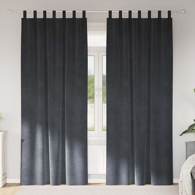 vidaXL Затъмняващи завеси 2 pcs Светлосиво 140 x 260 cm Кадифе (4107267)