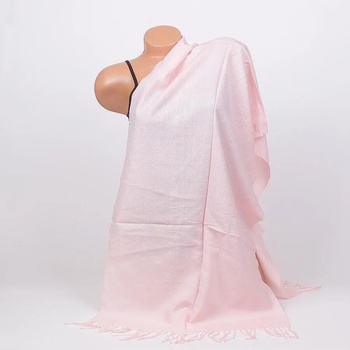 Image 1 of Дамски шал в светлорозово с ресни