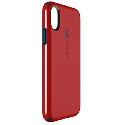 Speck CandyShell Grip Case - хибриден кейс с висока степен на защита за iPhone XS, iPhone X (червен-черен)