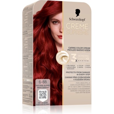 Schwarzkopf Creme Supreme перманентната боя за коса цвят 6-88 Red Dark Blonde 60ml