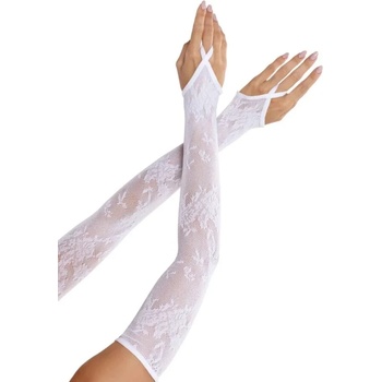 Дантелени ръкавици, изкусителни - Arm Warmer Gloves White (D-243094)