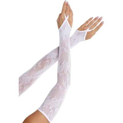 Дантелени ръкавици, изкусителни - Arm Warmer Gloves White (D-243094)