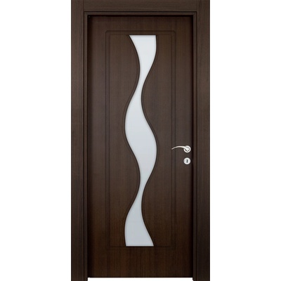 Uni Doors Интериорна врата Волна - остъклена - кестен (цена без монтаж)