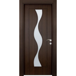 Uni Doors Интериорна врата Волна - остъклена - кестен (цена без монтаж)