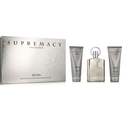 Afnan Supremacy Silver Подаръчен комплект за мъже Размер EDP 100ml + 100 ml афтършейв балсам + 100 ml душ гел