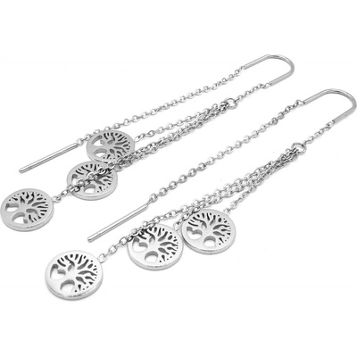 Steel Jewelry Dámské provlékací náušnice Strom života krásné a odolné NS240215