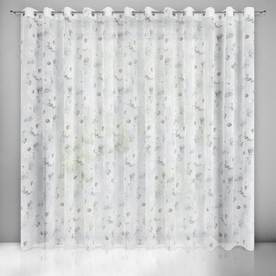 Takoy Záclona BESSY z matného etamínu s květinovým motivem-HF-388478 | 300 x 250 cm