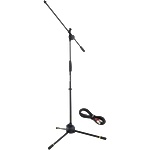 MusicWorld Mic Stand + Cable 10 m Pack