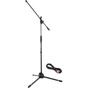 MusicWorld Mic Stand + Cable 10 m Pack