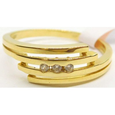 Klenoty Budín Dámský zlatý prsten se zirkony HK1237