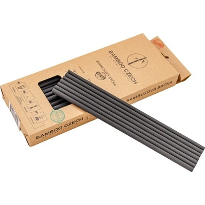brčko d 6mm, 21cm, 60ks, CHARCOAL BLACK, ECO 100%rec.