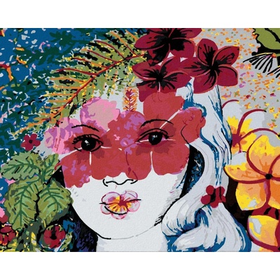 zuty Malování Podle Čísel Žena A Květinové Oči 80 x 100 Cm Plátno