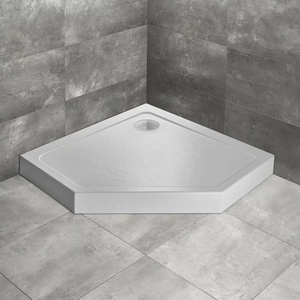 Radaway Петоъгълно душ корито Radaway Doros PT Compact Stone 80x80 см бял акрил (SDRPT8080-05-04S)
