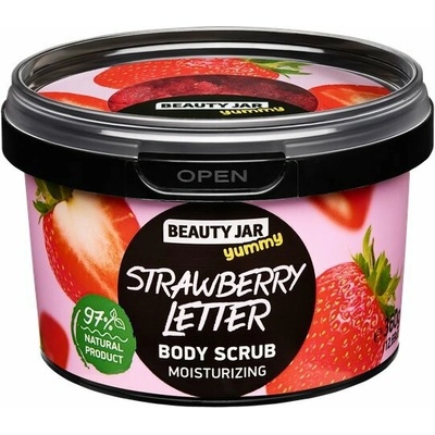 Beauty Jar Yummy jemný peeling s hydratačným účinkom Strawberry Letter 360 g